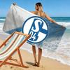 FC Schalke 04 Print Strandtuch, Großes Weiches Schnelltrocknendes Handtuch für Strand Camping Schwimmen