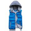 WoMale Jacket Down Cotton Cardigan Vest Large Size Hooded Fashion Solid Color Cotton Tops