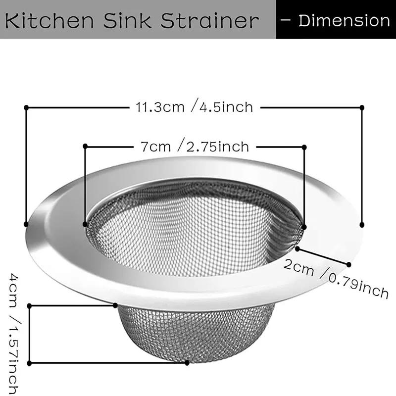 Stainles Steel Sink Filter Mesh Metal Floor Drain Net Food Slag Stopper Plug Bathtub Hair Catcher Deodorant Drainer Kitchen Tool