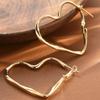 Fashionable and Cute Female Personality Exaggerated Hollow Heart Design Earrings, Suitable for Girls' Birthday Jewelry Gifts.