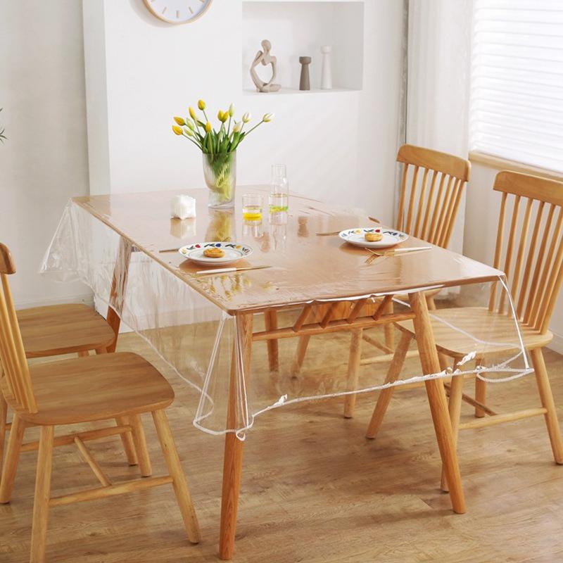 

Modern Minimalist PVC Tablecloth Household Tea Table TV Cabinet Dining Table Protection Mat Wear Resistant Waterproof Oil Resistant Home Decoration 140x180cm прозрачный