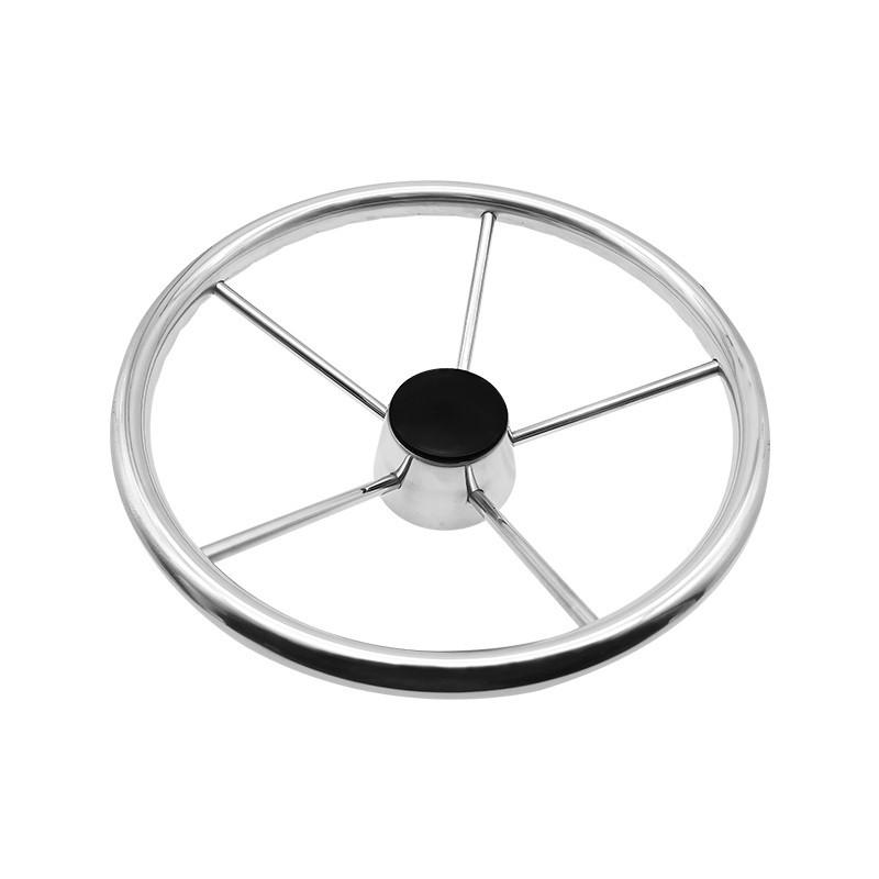 13.5 Inch Steering Wheel With Knob Stainless Steel 5 Spoke Mirror Polished Boat Yacht Accessories