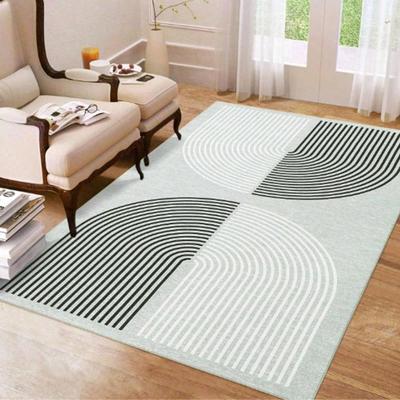 Washable Rug Modern Geometric Rug Soft Living Room Rug Arch Pattern Area Rug Non Slip Bedroom Rug Carpet for Kitchen Home Office