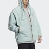 adidas Letter Logo Print Colorblock Hooded Loose Jacket Men’s Light Green