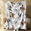 Cute French Bulldog Print Flannel Blanket Soft Warm Throw Blanket for Couch Bed Sofa Kids Pet Gift Blanket Home Decor