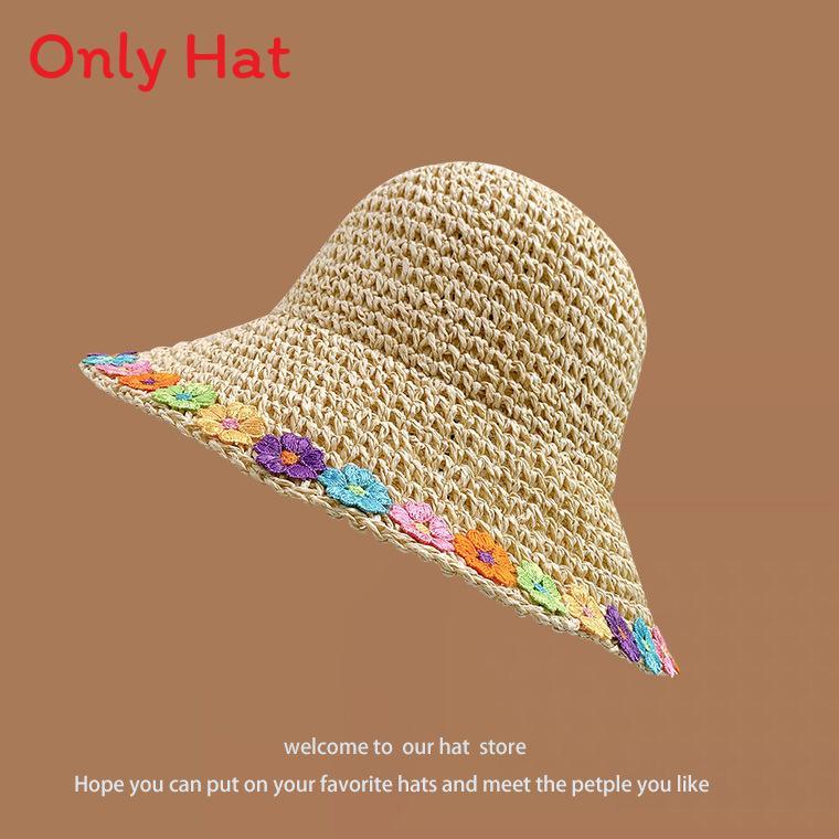 Chapeau de paille d'été à larges bords pour la protection solaire et l'amincissement du visage sans effort