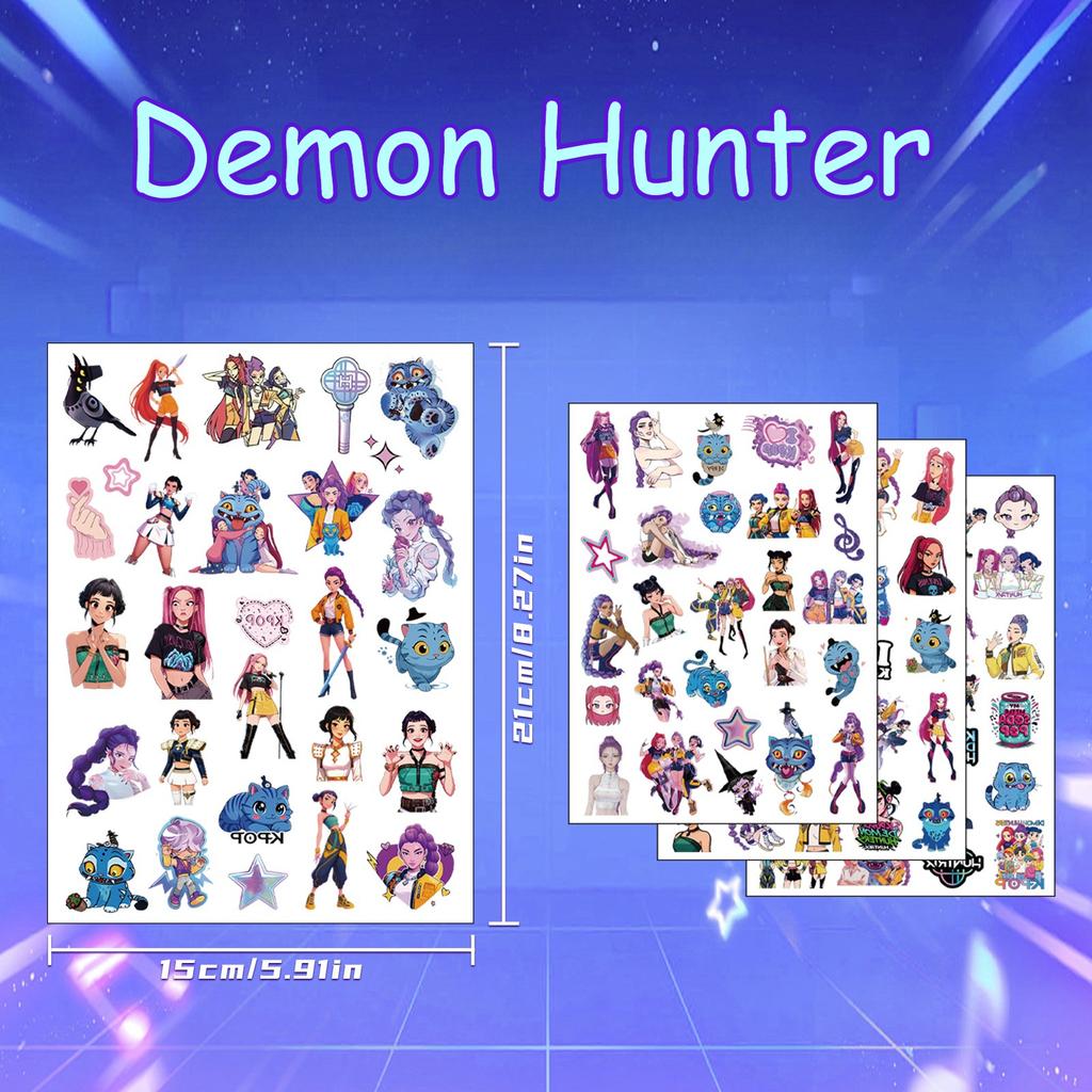 Recently Added Demon Hunter Temporary Tattoos, High-end Animation Design Animation & K-Pop Girl Group Merchandise Temporary Tattoo Decals