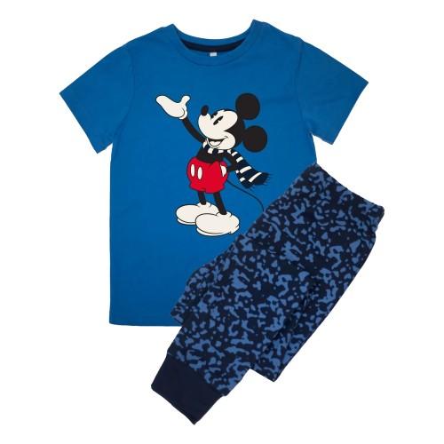 Disney Set Pijama Lungă cu Mânecă Scurtă, Camuflaj Mickey Mouse AOP, Distracție de Crăciun, pentru Băieți