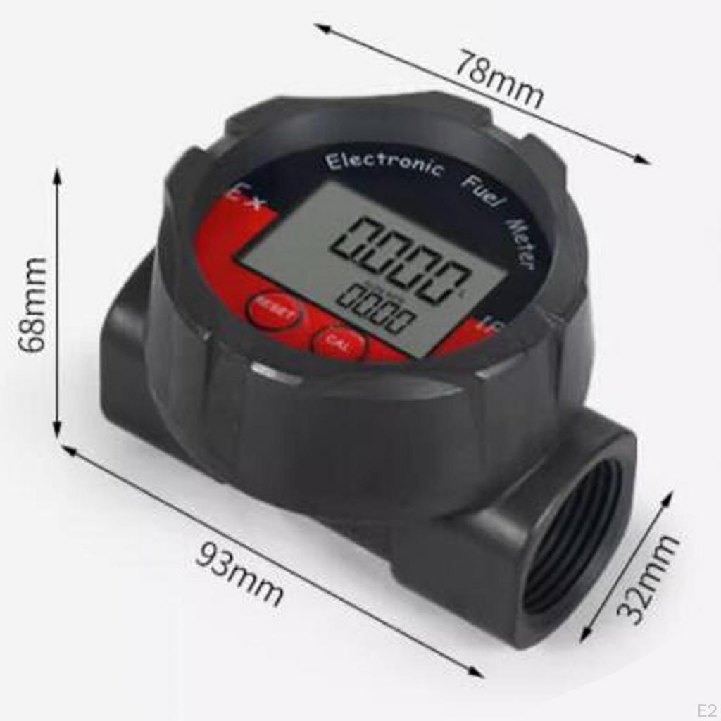 Flow Meter Turbine Digital LCD Display Multipurpose 1inch NPT Thread High Precision Oil