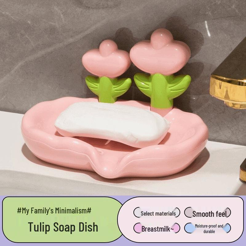 Elegant Non-Punch Soap Holder: High-End Flower Design for Sink