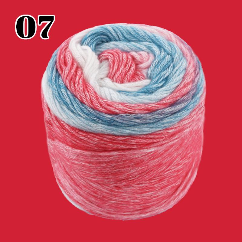100g 240M 1 Roll Rainbow Woollen Yarn New Soft Hand Woven Yarn Hat Scarf Sweater Gradient Color Dyeing Crocheting Blend Yarn