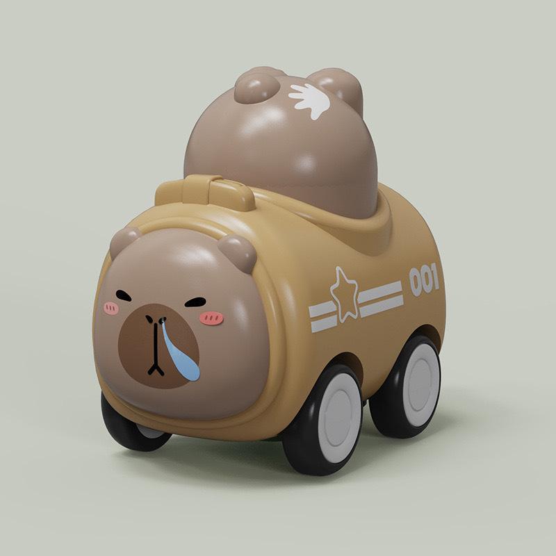 

Cartoon Pet Pull-Back Car with Whistle - Cute Inertial Sliding Toy for Kids