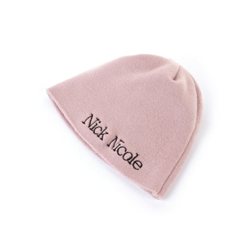 NICK&NICOLE NICOLE MINIMAL LOGO BEANIE_PINK
