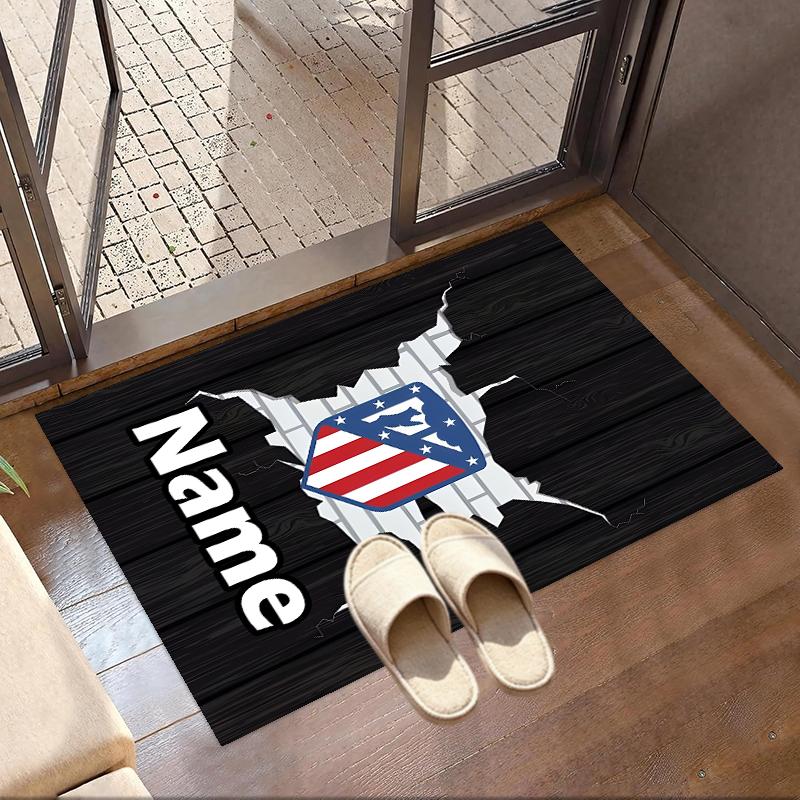 Custom Name Personalized Atletico Madrid Print Carpet, Versatile Home Decor Rug, for Playroom, Apartment, Balcony, Entryway, Hallway Gift
