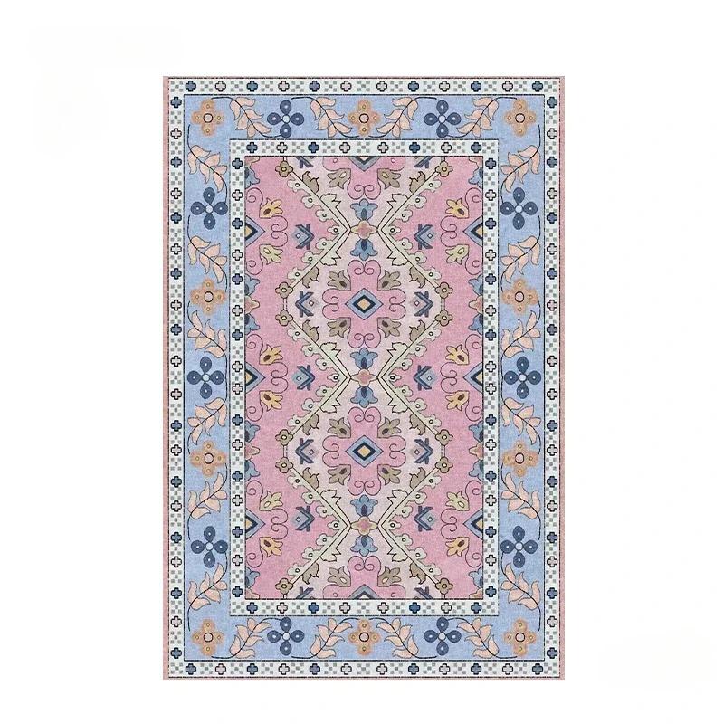 

Pink Retro Print Carpet Entrance Door Floor Doormat Mechanical Washable Non-slip Mat Living Room Bathroom Decor Large Size Rug 40x60cm