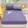 Solid Color Brushed Fitted Sheet Set Simple Mattress Protector Soft Breathable Bed Cover for Home Bedroom