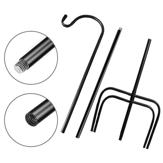 Blomsterpotteholder Høydejusterbar Rustsikker Korrosjonsbestandig Fuglematerstang Solar Lys Lykthenger Krok Hageutstyr