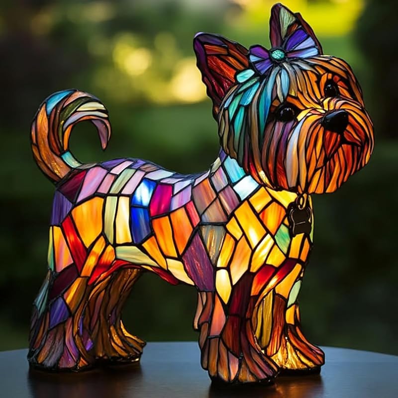 Yorkshire Terrier Lamp, Boxer Dog Lamp, Dog Series Art Night Light, Cute Pet Dogs Themed LED Table Lamps with Warm Ambient Glow, Fun Gift for Dogs