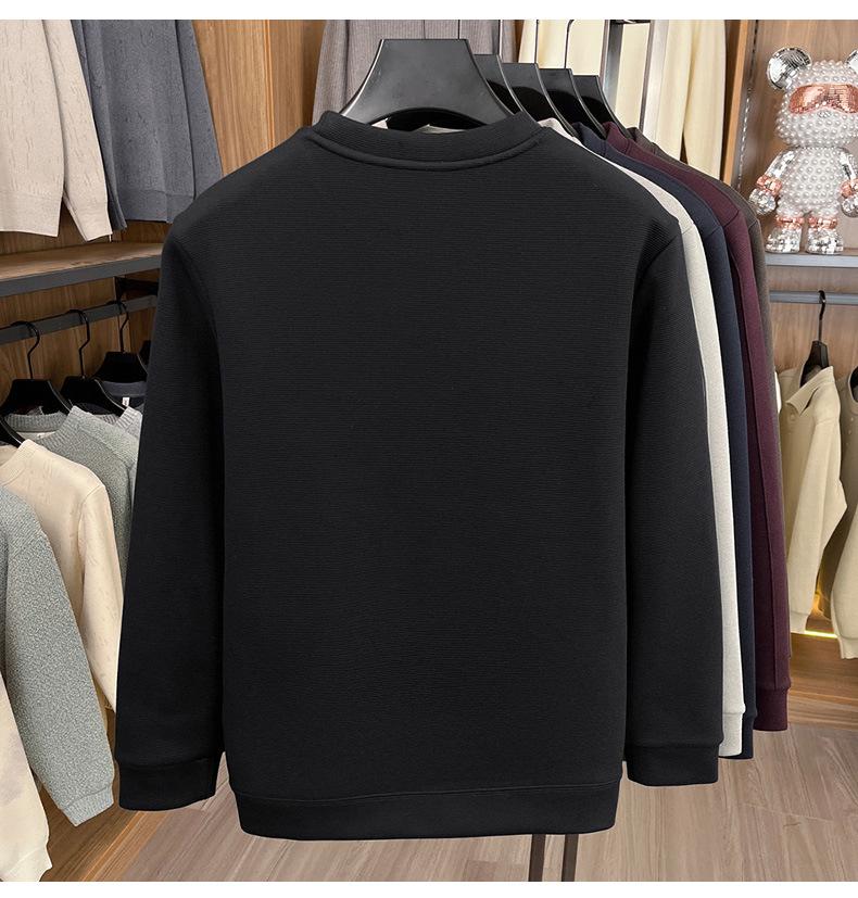 Herren Samtgefüttertes Winter-Sweatshirt - Warm, Langarm, Vielseitig, Einfarbiger Oberteil
