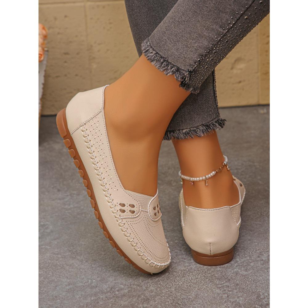 Multi-color Optional Soft Sole Hollow Out Breathable Flat Shoes Slip On Anti-slip Loafers