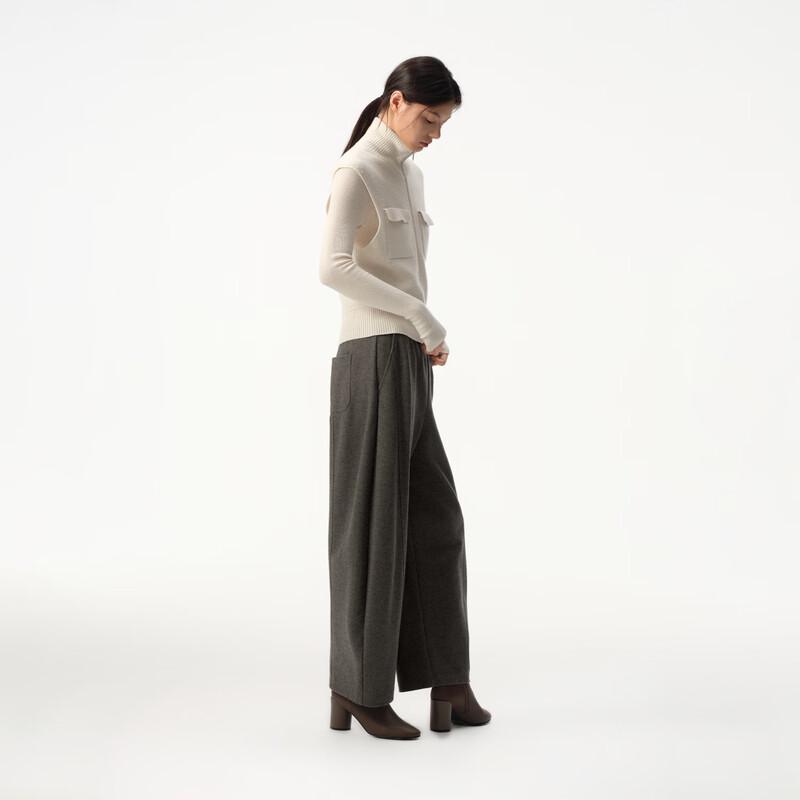 Women's Retro Wool Blend Wide-Leg Trousers
