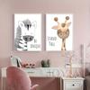 Nordic Cartoon Animal Prints for Kids' Room – Framed Canvas Wall Art