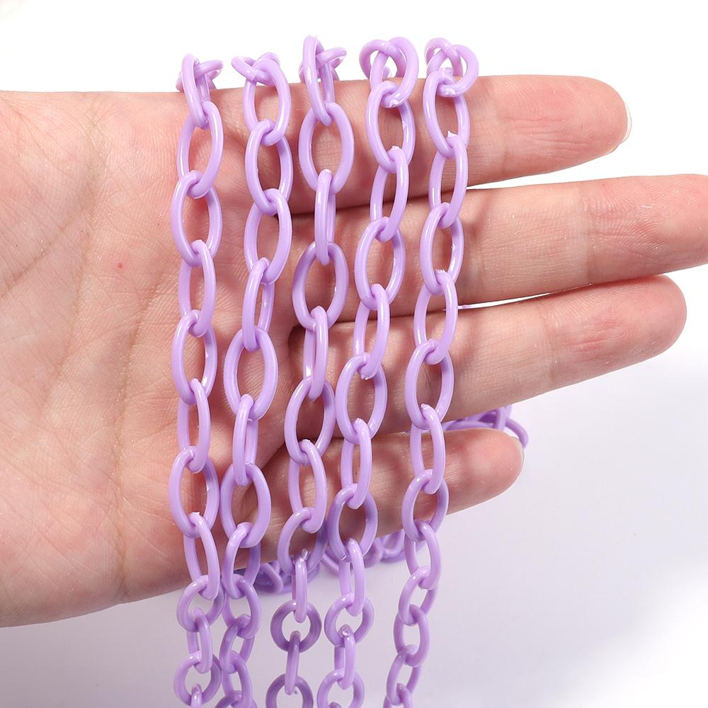 5pcs/lot 50cm Plastic Link Chain Colorful Extension Chains For Jewelry Making DIY Bracelet Necklace Phone Key Bag Chain Supplies