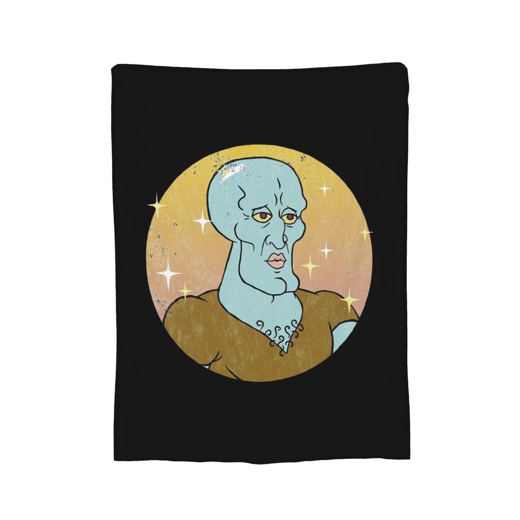 Handsome S-Squidwarded Pattern Blankets Flannel Decoration Multi-function Soft Throw Blankets for Bedding Travel Bedding Throws