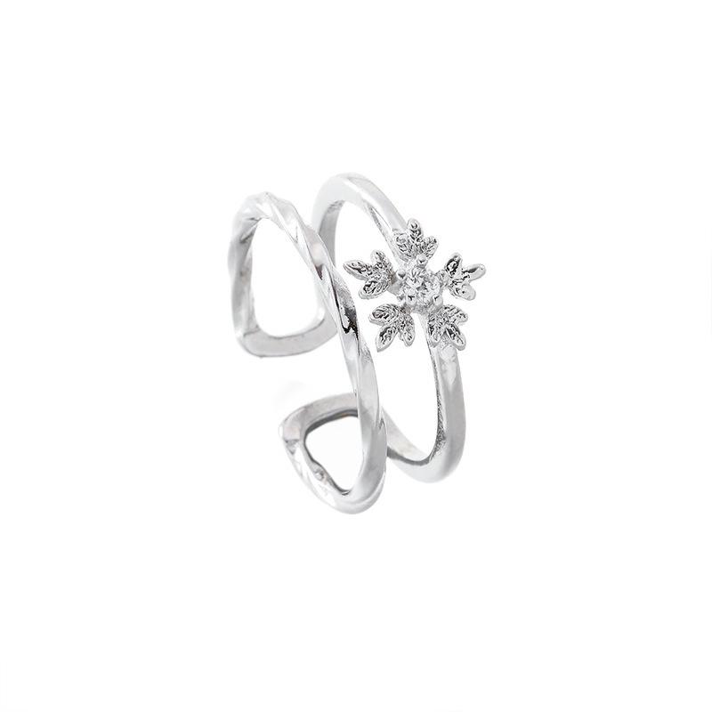 European-American Zircon Open Ring: Elegant, High-End Fashion Jewelry for Women