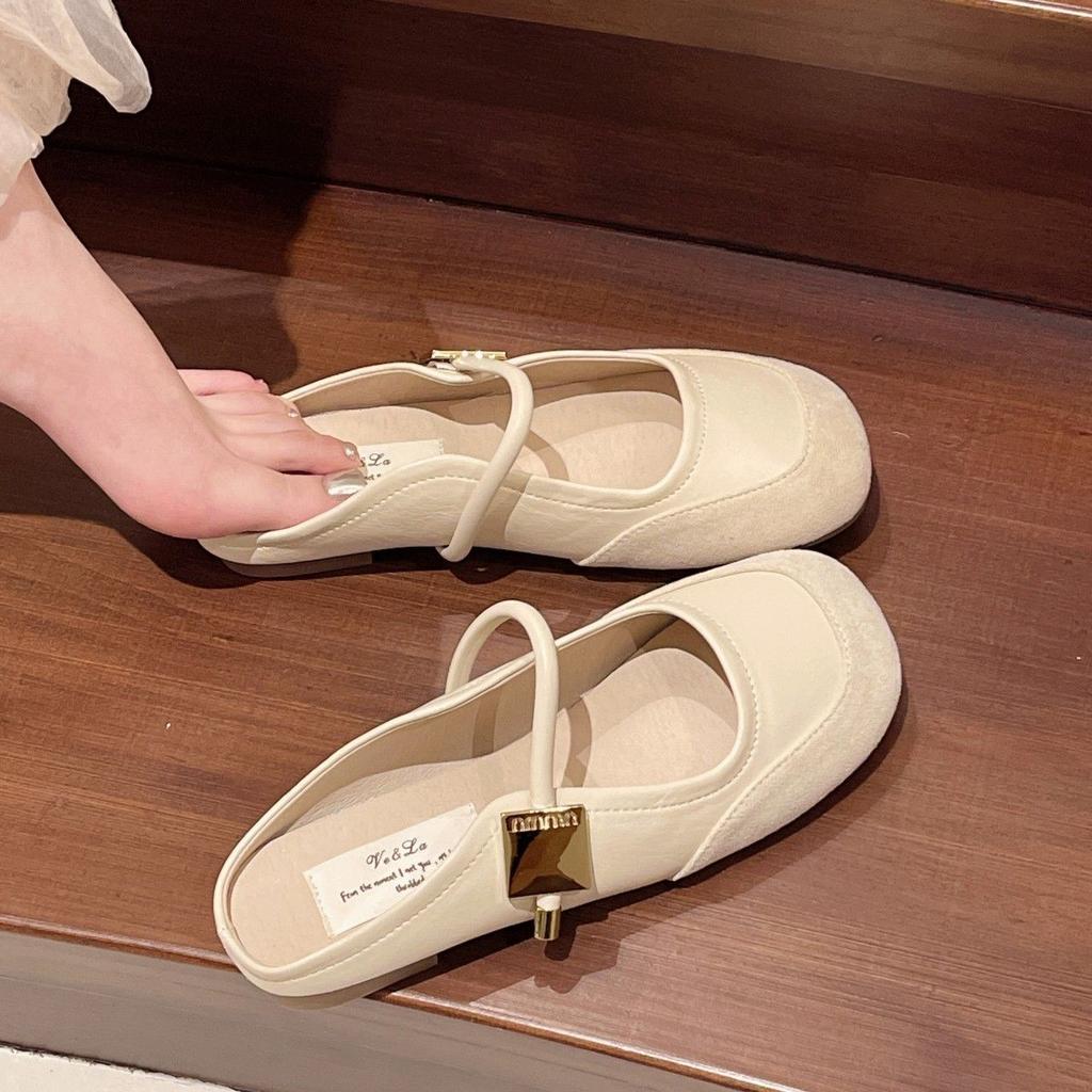 Temperament celebrity half-drag versatile flat-soled single shoes 2025 new summer wear high-end French gentle half-drag women's shoes