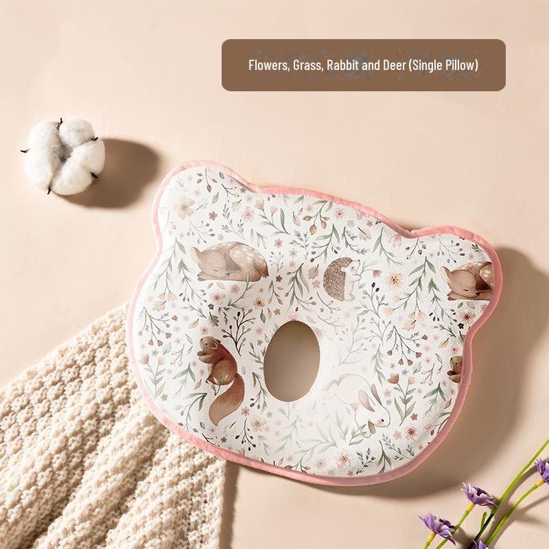 "Baby Memory Foam Pillow: Washable Silicone, 0-1 Years, Round Head Support"