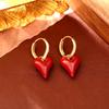 Romantic Heart Dangle Drop Earrings Vintage Aesthetic Detachable Earrings Luxury Chic Autumn Winter Jewelry Gift for Women