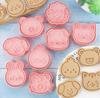 3D 8-piece Cute Animal Cookie Cutter Set Animal Plastic Cookie Stamps, Bunny and Bear Cookie Cutter, Baking Kitchen Tool Set