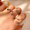 CARLIDANA Minimalist Colourful Cubic Zircon Rings Jewelry Stainless Steel Gold Plated Hot Sale Heart Star Open Rings for Women