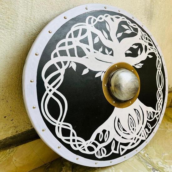 Viking Shield Yggdrasil Norse Tree of Life Wooden Shield Medieval Battleworn Viking Warrior Shield Valhalla Shield