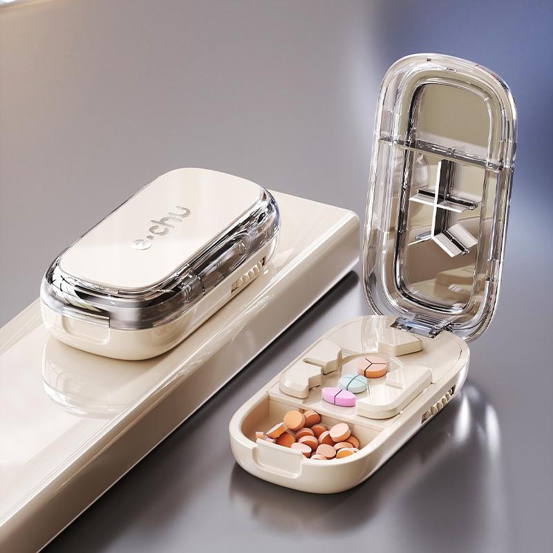 Adjustable Pill Cutter Splitter Fits Multiple Pills at Once 12/3/4 in 1 Pill Cutter with Hidden Sharp Blade Dustproof Cutter