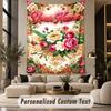 Floral Garden (379) Theme Wall Tapestry Customized With Name Text Personalized Hanging Tapestry For Bedroom Living Room Decor