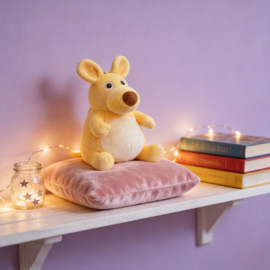 Yellow Plush Mouse Toy With Pp Cotton For Girls Gift And Decor