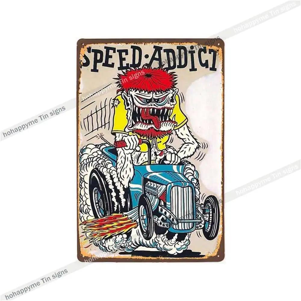 Decor Rat Fink Metal Vintage Sign Retro Decorative Plaque Garage Man Cave Bar Pub Club Tin Painting Home Living Poster 20x30c
