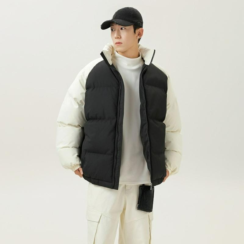 Cotton-padded Clothes for Men and Women with The Same Style In Winter, Stand-up Collar, Windproof, Thickened Cotton-padded Clothes, Color Matching