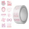 500 Pieces/roll Roll Sticker Tape Hot Spot Pink Bow Handbook Material Decorative Envelope Mouth