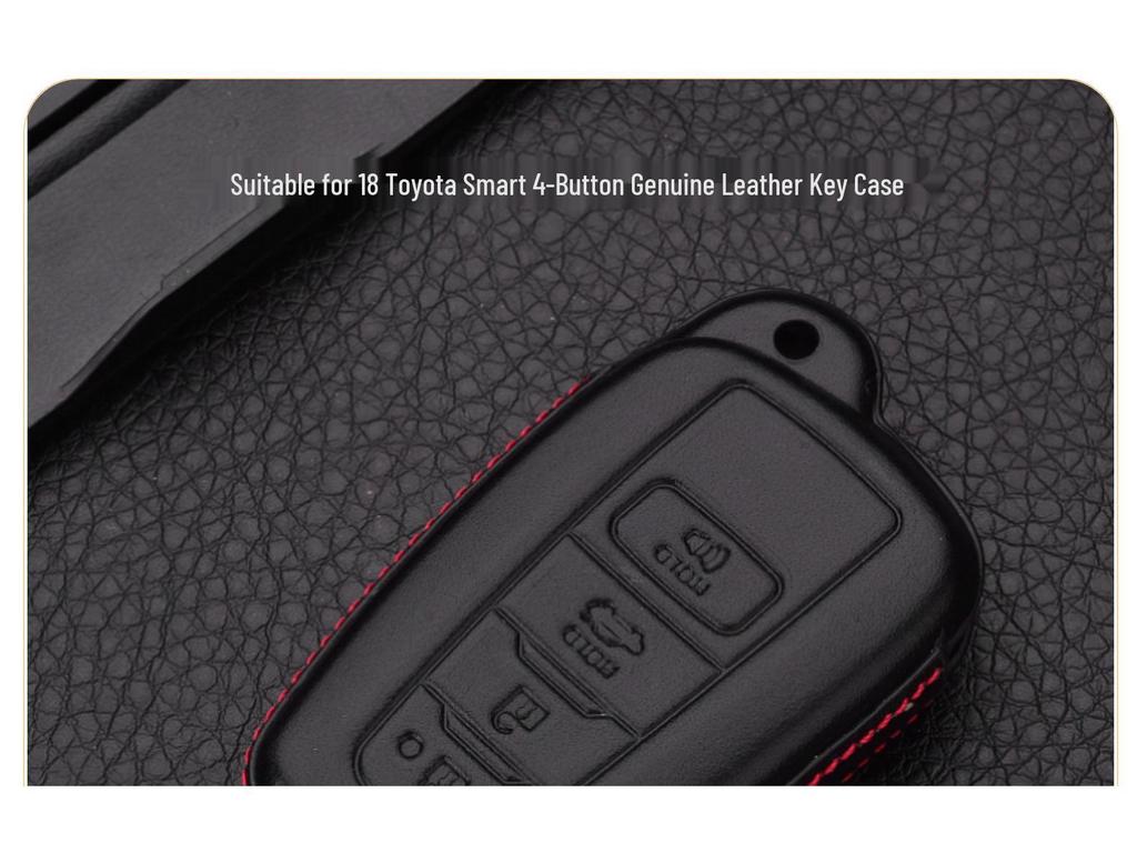 4D Leather Key Case for Toyota Camry, RAV4, Highlander, and Avalon
