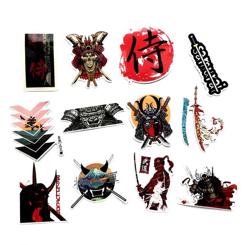 65 stk Japan Bushidou Warrior-klistremerker for bærbar PC PVC Graffiti-klistremerker Dekal Koffert Bagasje Gitar Bil For Barneleker