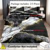 2/3pcs Soft Black Golden Marble Printed Duvet Covers - Fashionable And Comfortable Bedding Suitable For Bedrooms And Dormitories