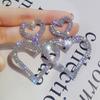 Elegant Women Rhinestone Heart Teardrop Dangle Ear Drop Earrings Party Jewelry