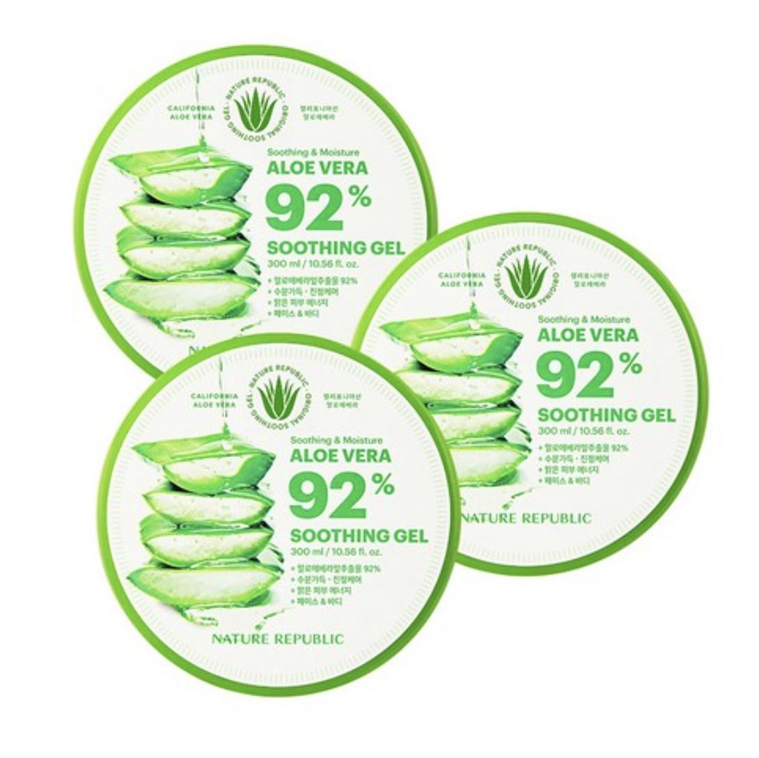 

Nature Republic Успокаивающий и увлажняющий корейский гель с алоэ вера 3 EA (300+300+300ml)