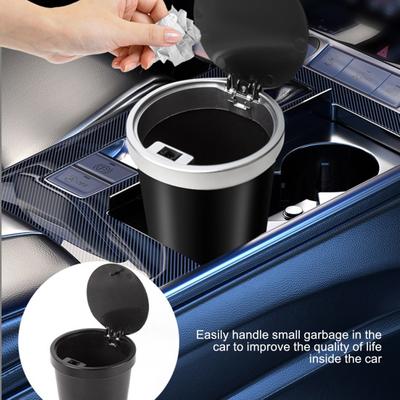 800ML Car Trash Can with Lid Waterproof Press Leakproof Universal SUV Truck Auto Center Console Rubbish Waste Garbage Bin Storage Box
