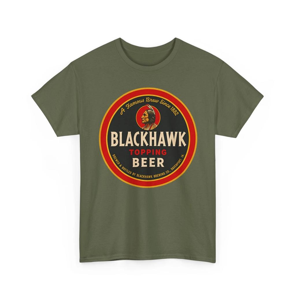 Blackhawk Brewing Co. Topping Beer Davenport IA Native American Retro T-Shirt