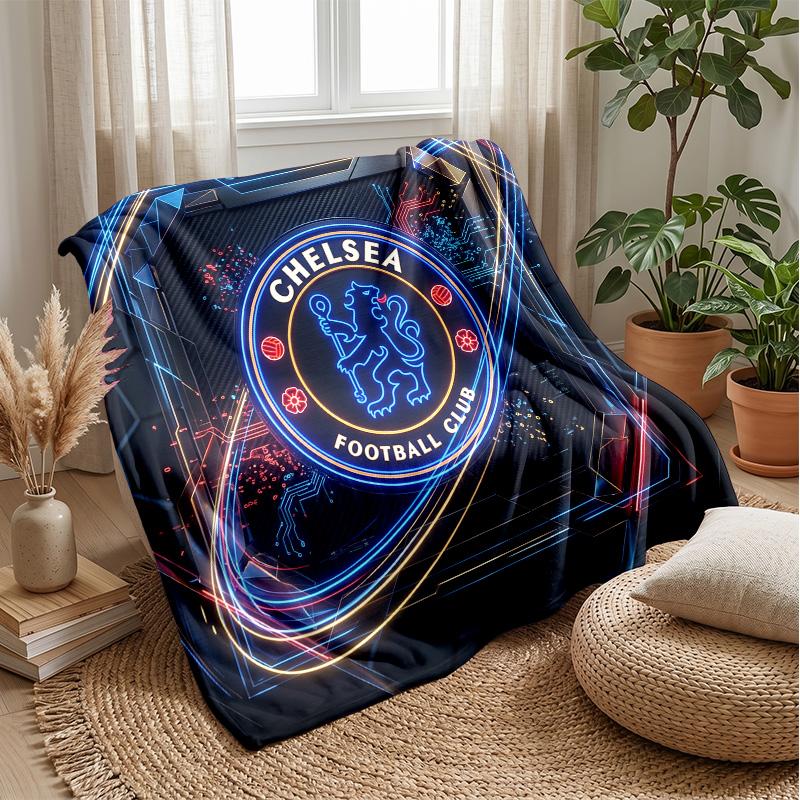Chelsea FC Theme blanket Soft Flannel Blanket Plush Throw Blanket Cozy Sofa Bed Blanket for Home Decor