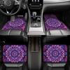 Universal Car Floor Mats Set of 4 - Enigmatic Purple Floral Pattern Designed for Mysterious Elegance,Auto Interior Accessories
